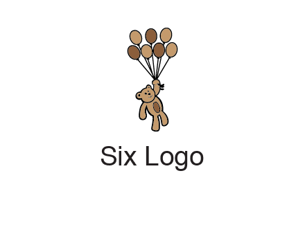 teddy bear with balloons gift logo