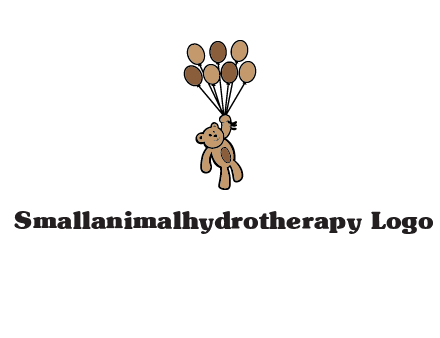 teddy bear with balloons gift logo