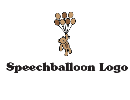 teddy bear with balloons gift logo