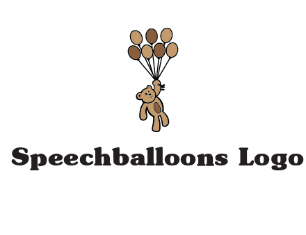 teddy bear with balloons gift logo