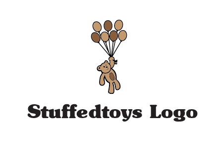 teddy bear with balloons gift logo