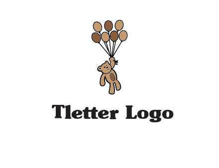 teddy bear with balloons gift logo