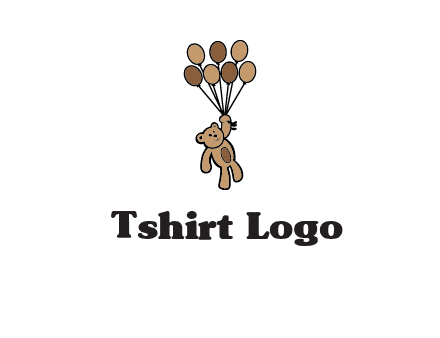 teddy bear with balloons gift logo