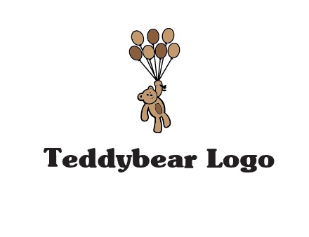 teddy bear with balloons gift logo