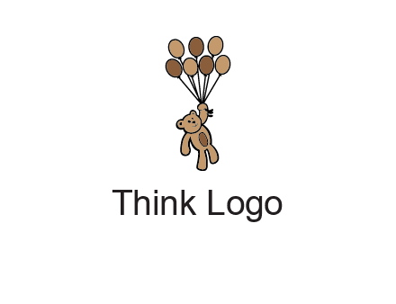 teddy bear with balloons gift logo