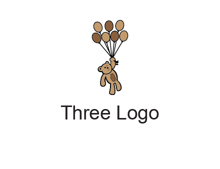 teddy bear with balloons gift logo