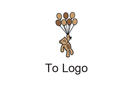 teddy bear with balloons gift logo