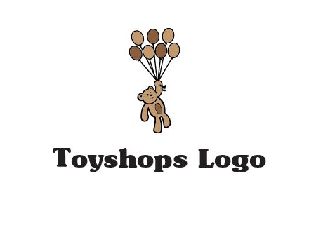 teddy bear with balloons gift logo