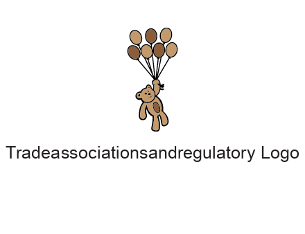 teddy bear with balloons gift logo