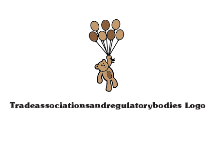 teddy bear with balloons gift logo