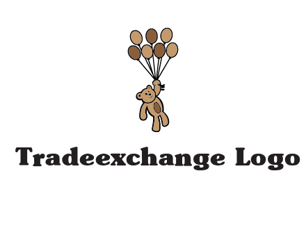 teddy bear with balloons gift logo