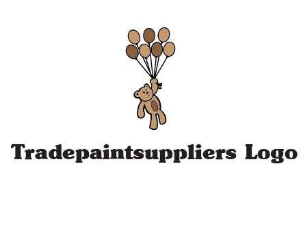 teddy bear with balloons gift logo