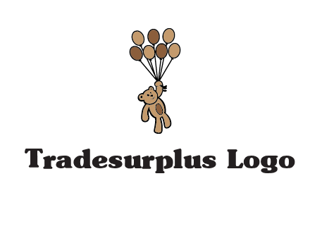 teddy bear with balloons gift logo