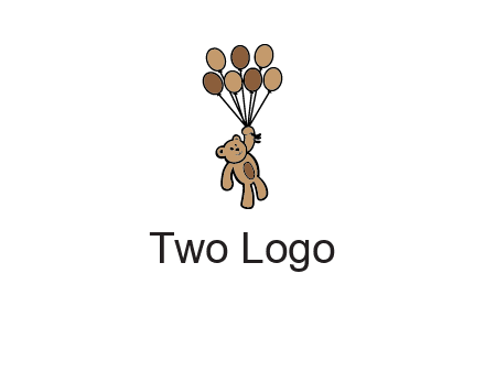 teddy bear with balloons gift logo