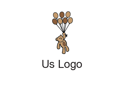 teddy bear with balloons gift logo
