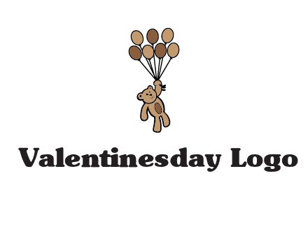 teddy bear with balloons gift logo
