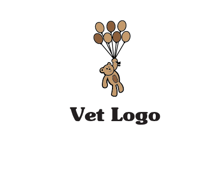 teddy bear with balloons gift logo