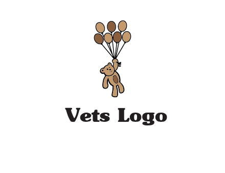 teddy bear with balloons gift logo