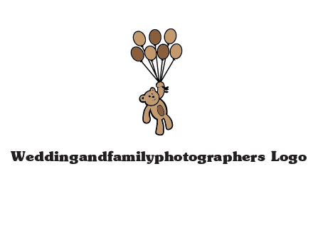teddy bear with balloons gift logo