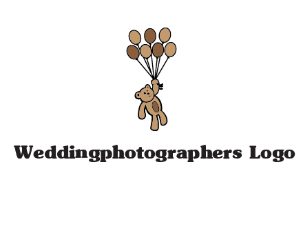 teddy bear with balloons gift logo