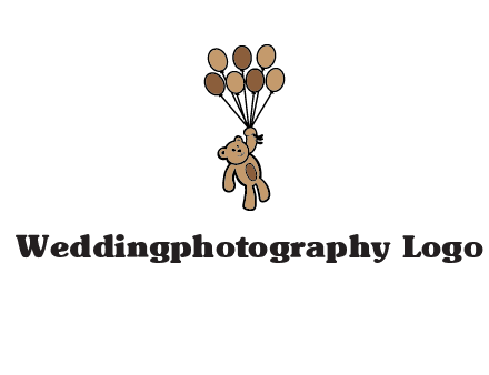 teddy bear with balloons gift logo
