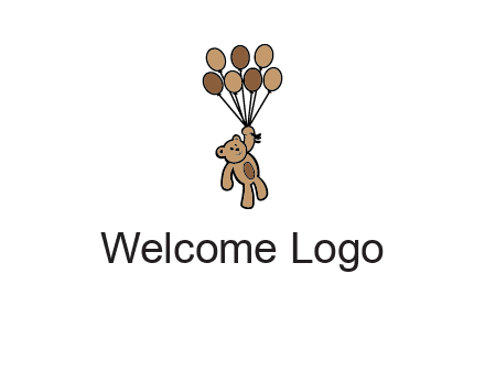 teddy bear with balloons gift logo