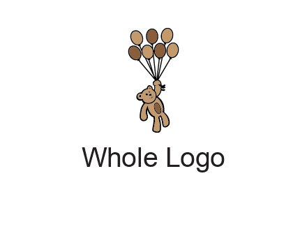 teddy bear with balloons gift logo