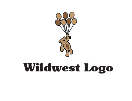 teddy bear with balloons gift logo