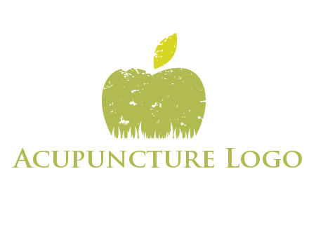 green apple grunge healthcare logo