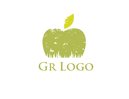 green apple grunge healthcare logo