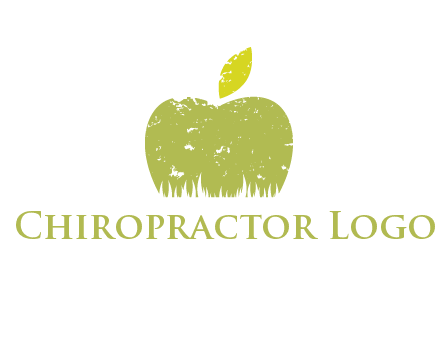 green apple grunge healthcare logo