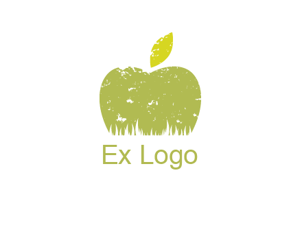 green apple grunge healthcare logo