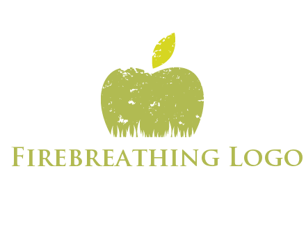 green apple grunge healthcare logo