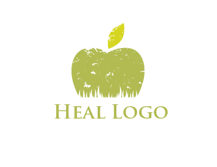 green apple grunge healthcare logo