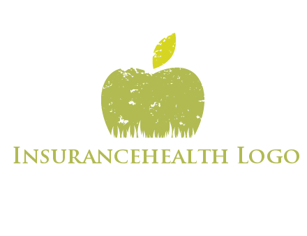 green apple grunge healthcare logo