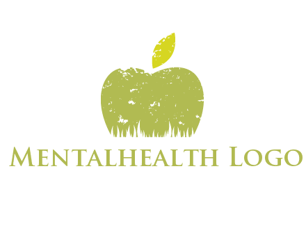 green apple grunge healthcare logo