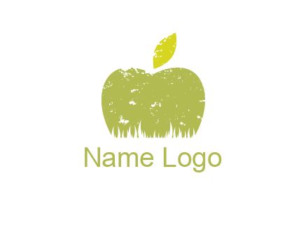green apple grunge healthcare logo
