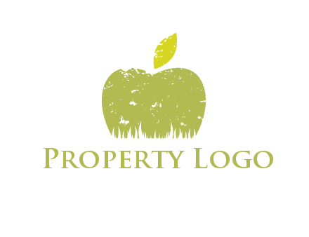 green apple grunge healthcare logo