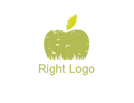 green apple grunge healthcare logo