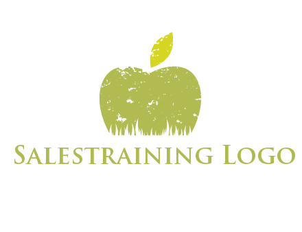 green apple grunge healthcare logo