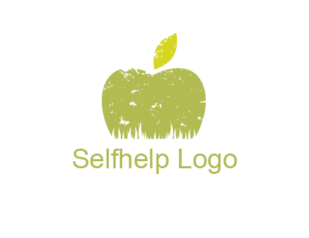 green apple grunge healthcare logo
