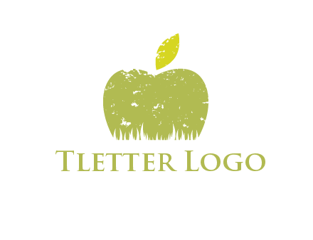 green apple grunge healthcare logo