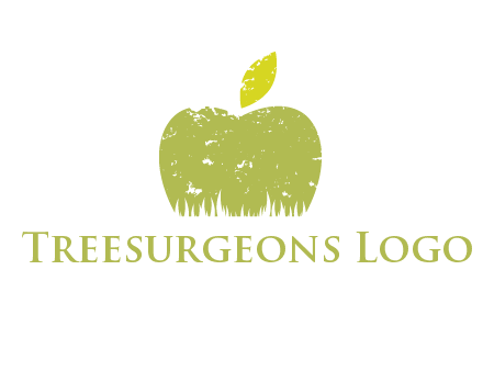 green apple grunge healthcare logo
