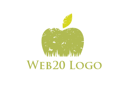 green apple grunge healthcare logo