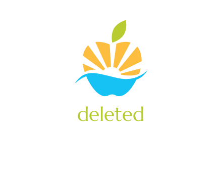 sun water in apple garden logo