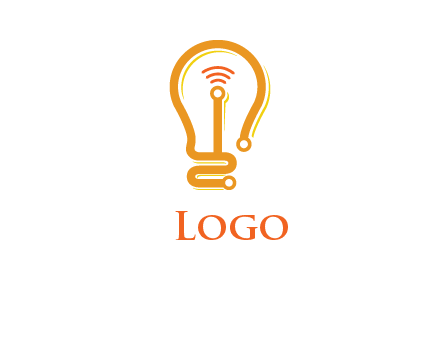 light bulb with connectivity in logo