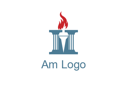 torch icon on a courthouse