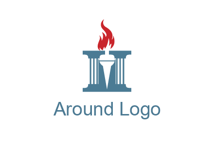 torch icon on a courthouse