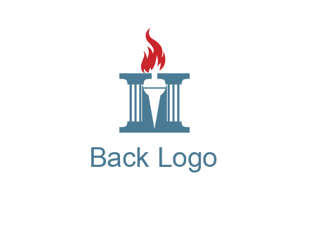 torch icon on a courthouse