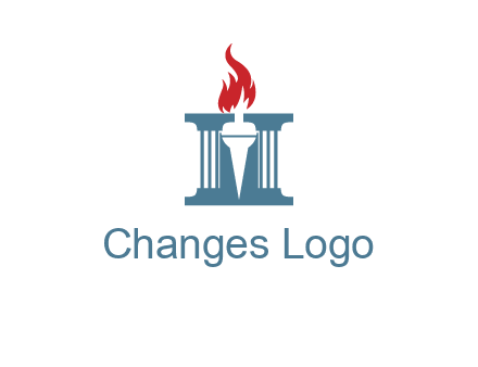 torch icon on a courthouse